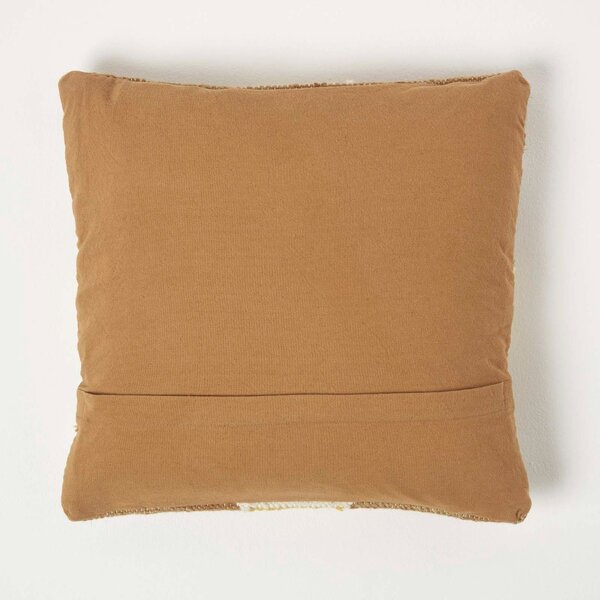 Homescapes Brown & Orange Kilim Cushion 45x45cm Wool Textured Cushion