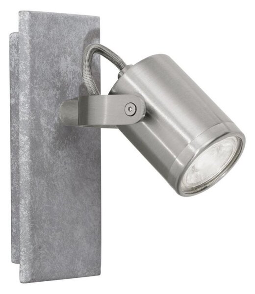 Eglo 95741 Praceta 1 Light Wall Spotlight In Matt Nickel And Grey