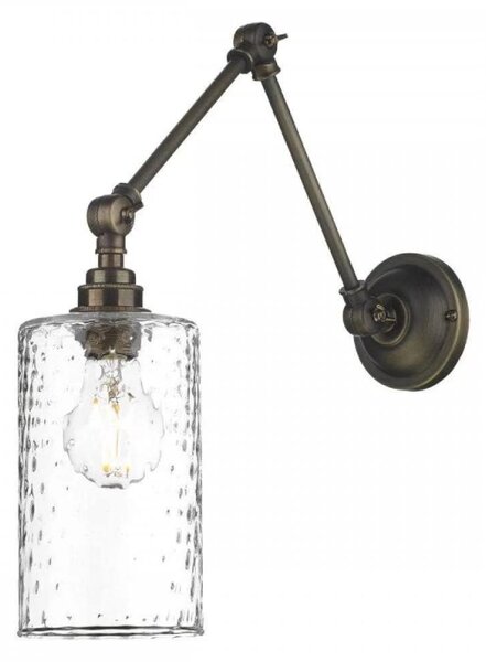 David Hunt Lighting HOX0775+GIL191 Hoxton 1 Light Ceiling Or Wall Light In Brass With Glass Shade