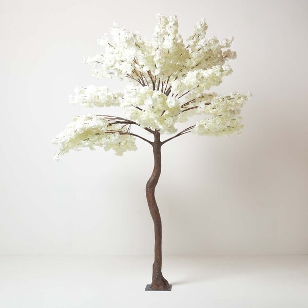 Homescapes Artificial Blossom Tree with Cream Silk Flowers 8’8 Feet