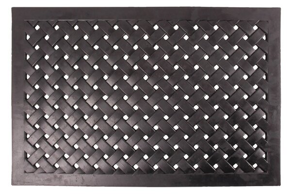 Black Braided Rubber Non Slip Doormat