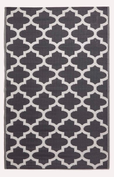 Homescapes Waterproof Black & White Outdoor Rug Geometric 120 x 180 cm