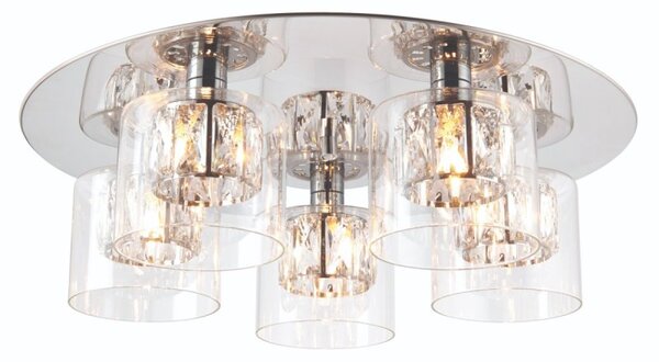 Endon 76517 Verina 5 Light Flush Ceiling Light In Chrome Plate