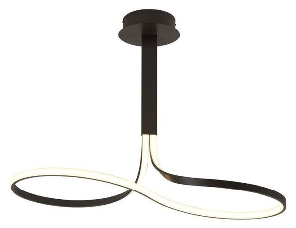 M5707 Nur LED Tall Loop Semi Flush Dimmable Ceiling Light In Brown Oxide