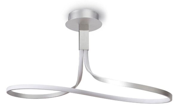 M4980 Nur LED Short Loop Semi Flush Ceiling Light In Silver And Chrome