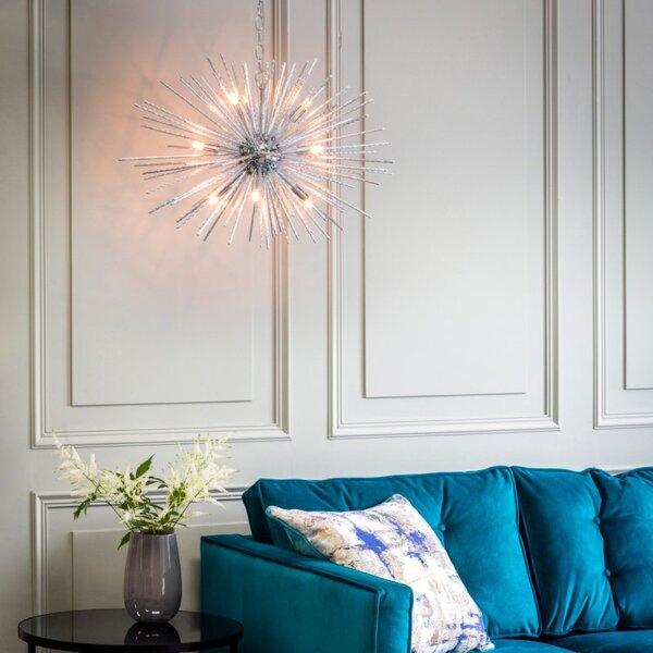 Endon 76350 Lena 9 Light Ceiling Pendant In Chrome Plate
