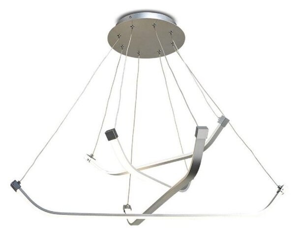 Mantra M5731 Papua 4 Light Small LED Pendant Light In Silver And Chrome - Dia: 830mm