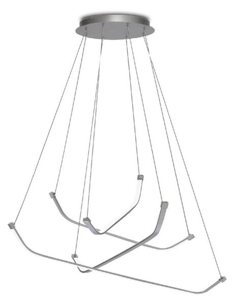 Mantra M5730 Papua 4 Light Large LED Pendant Light In Silver And Chrome - Dia: 1040mm
