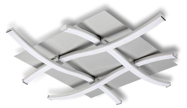 M4984 Nur LED Flush Ceiling Light In Silver And Chrome