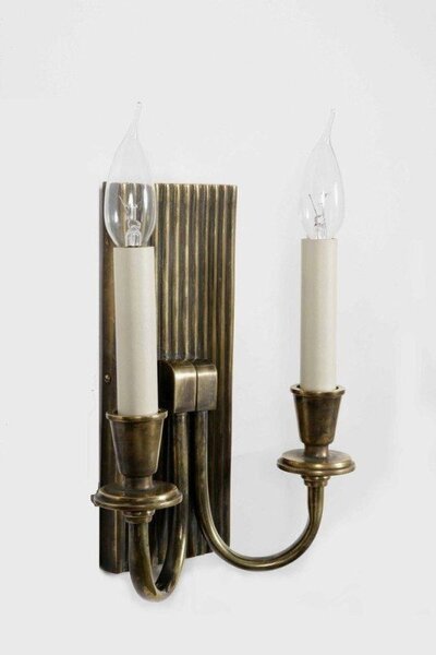 Ridgeback 837 Traditional Solid Brass 2 Light Wall Light - product_finish:Polished Brass