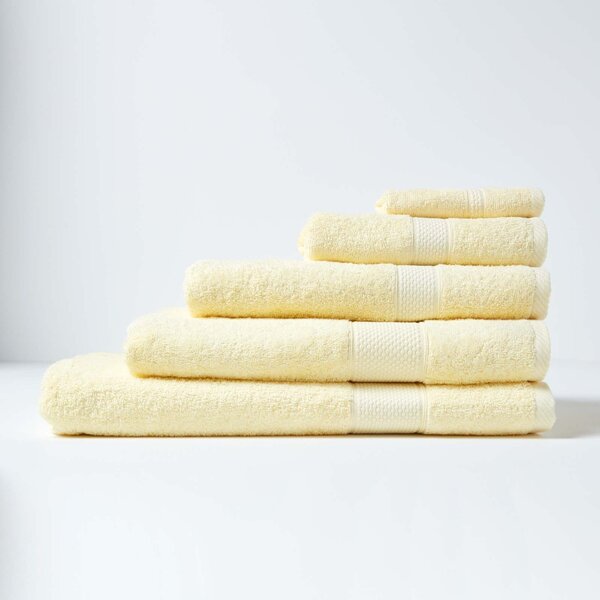 Homescapes Lemon Guest Towel 100% Turkish Cotton