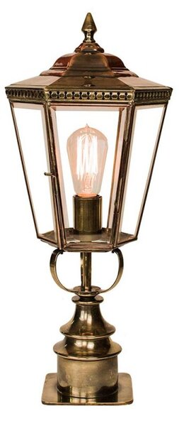 Chelsea 433SP Traditional Solid Brass Short Pillar Lamp - product_finish:Light Antique