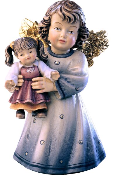 Angel Sissi with doll from lime wood