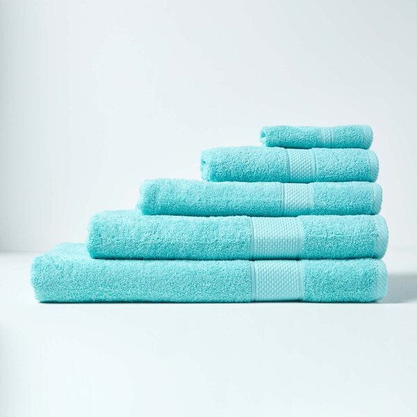 Homescapes Aqua Guest Towel 100% Turkish Cotton