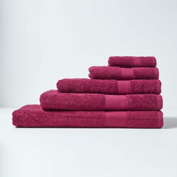 Homescapes Burgundy Guest Towel 100% Turkish Cotton