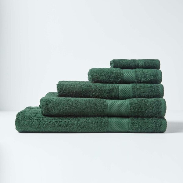 Homescapes Dark Green Guest Towel 100% Turkish Cotton