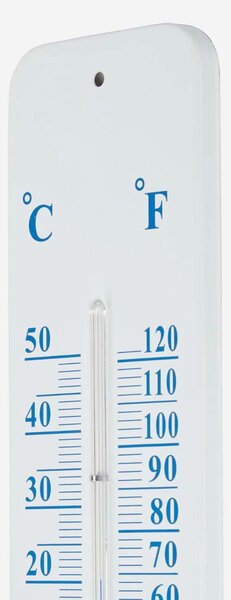 Homescapes Silver Metal Wall Thermometer for Garden