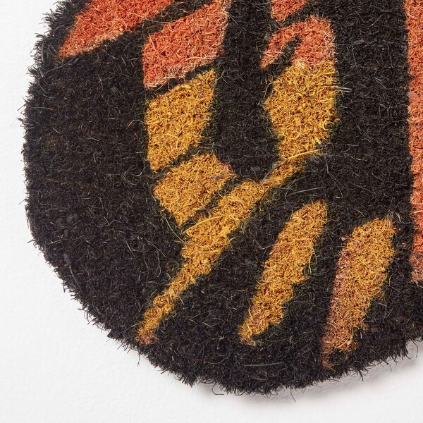 Homescapes Decorative Orange Butterfly Non-Slip Coir Door Mat