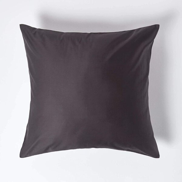 Dark Charcoal Grey European Egyptian Cotton Pillowcase 1000 TC, 60 x 60 cm