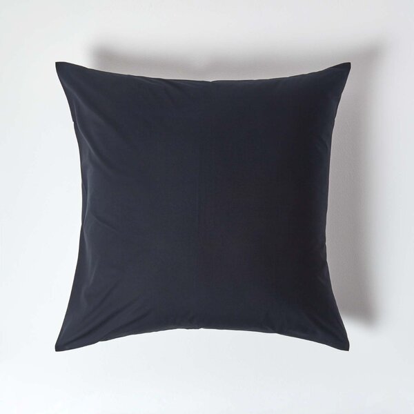 Black European Egyptian Cotton Pillowcase 200 TC, 60 x 60 cm