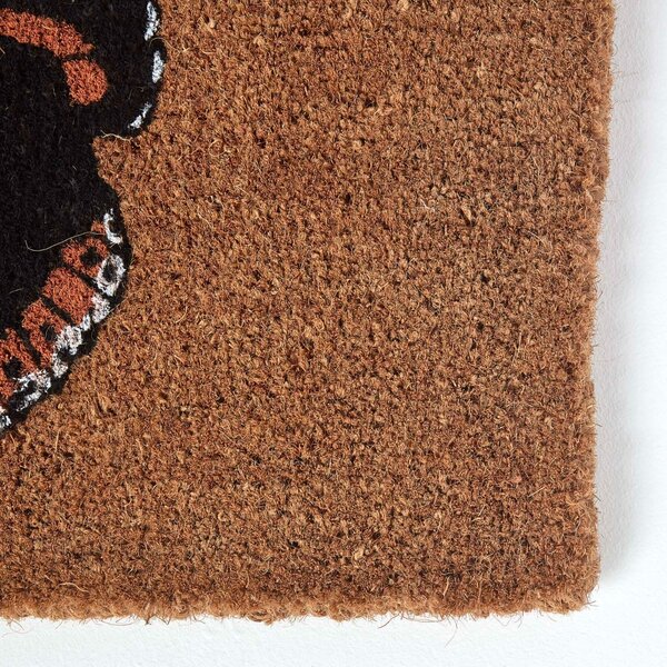 Homescapes Red Admiral Butterfly Coir Non-Slip Door Mat