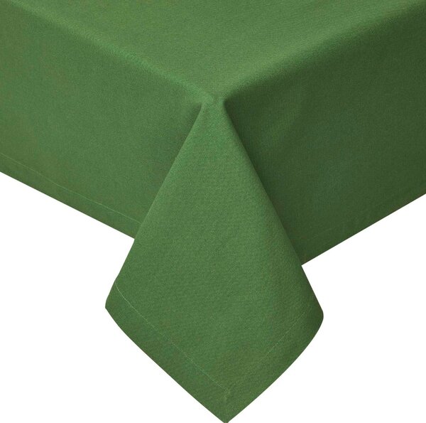 Homescapes Dark Green Tablecloth 137 x 137 cm 100% Cotton