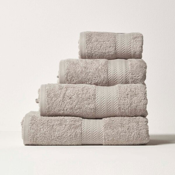 Homescapes Set of 4 500 GSM 100% Cotton Light Grey Face Cloths