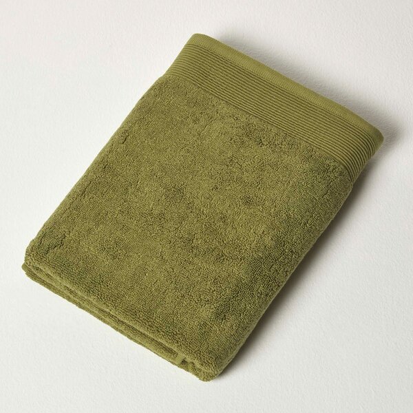 Homescapes 700 GSM Luxury 100% Cotton Moss Green Bath Towel