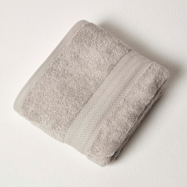 Homescapes Super Soft 500 GSM 100% Cotton Light Grey Bath Towel