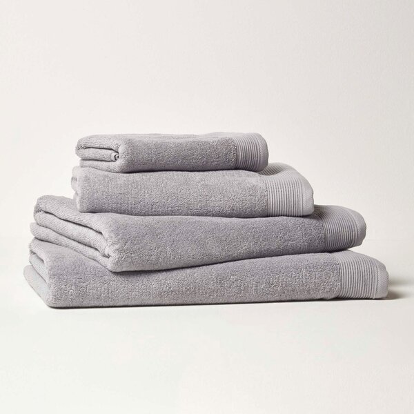 Homescapes 700 GSM Luxury 100% Cotton Dove Grey Towel Bale Set