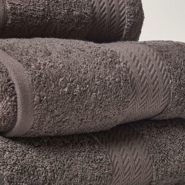 Homescapes Slate Grey Luxury Set of 4 Bath Towels 500 GSM Egyptian Cotton