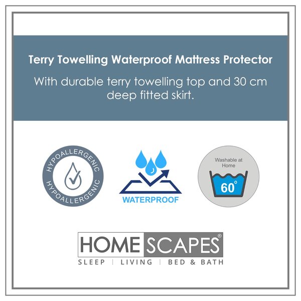 Homescapes Terry Towelling Set of 4 Waterproof Pillow Protectors