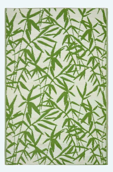 Homescapes Tropical Leaf Recycled Plastic Outdoor Rug Green, 120 x 180 cm