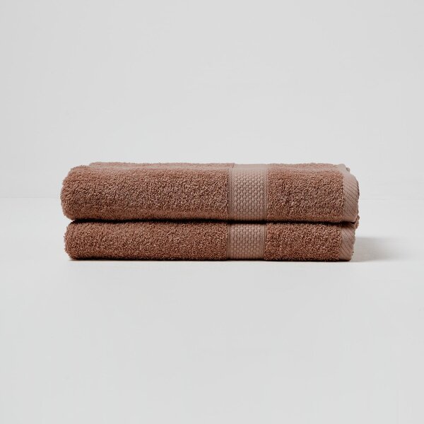 Homescapes Chocolate Bath Towel Set of 2 Turkish Cotton