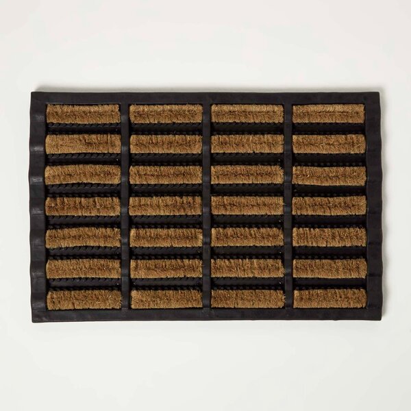 Homescapes Heavy Duty Rubber & Coir Doormat Scraper 60 x 40 cm