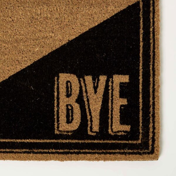 Homescapes “Hi Bye” Coir Doormat 60 x 40 cm Non-Slip Rubber Back