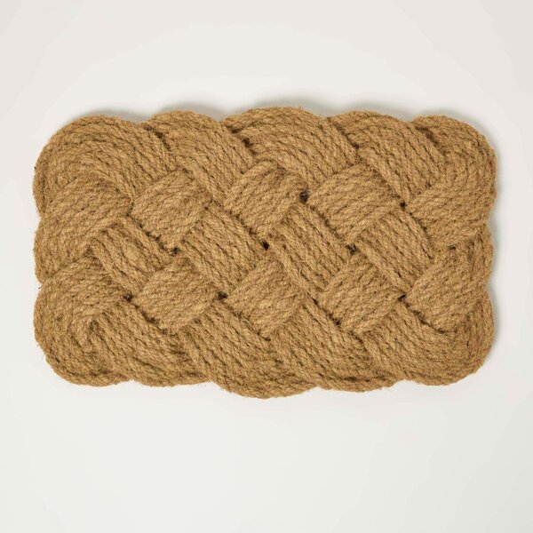 Homescapes Knotted Coir Doormat 75 x 45 cm Non-Slip Rubber Back