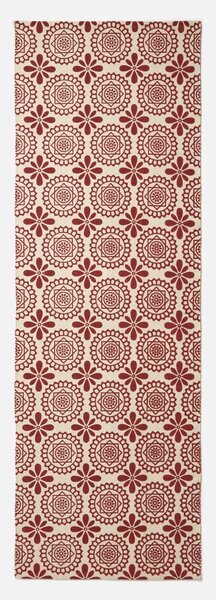 Homescapes Red Geometric Cotton Rug, 66 x 200 cm