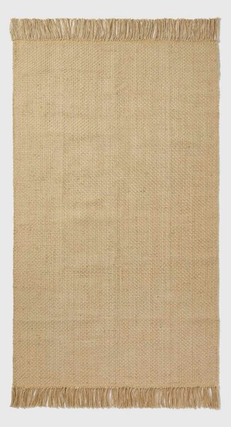 Homescapes Natural Jute Rug with Tassels, 90 x 150 cm