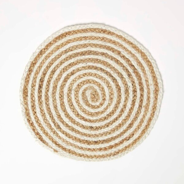 Homescapes Natural Jute Placemats Set of 4, 40 cm Round