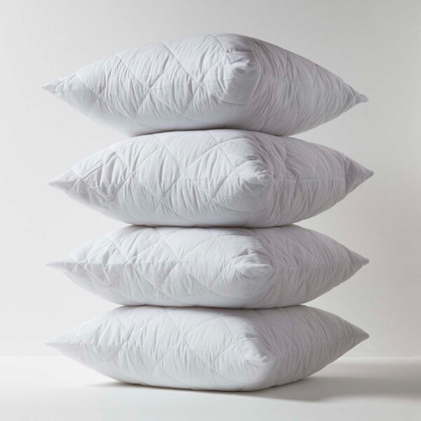 Homescapes Cotton Rich Quilted Pillow Protectors 60 x 60 cm, Pack of 4