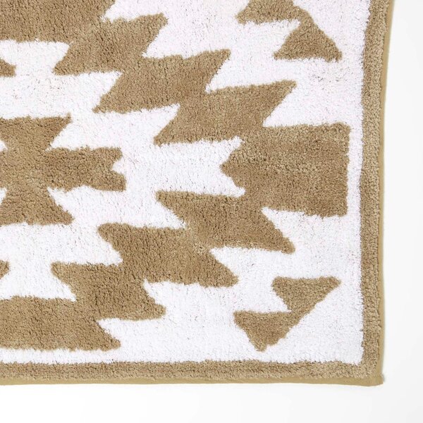 Homescapes Kilim Bath Mat 100% Cotton Aztec Design, 50 x 80 cm