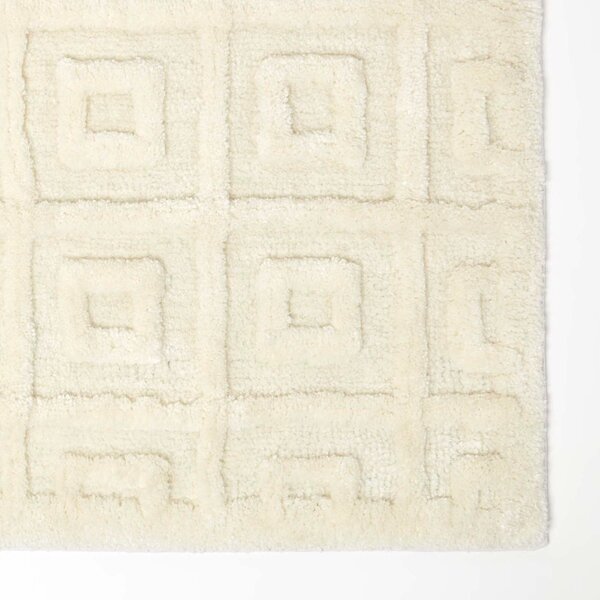 Homescapes Tufted Tile Bath Mat Cream Cotton Blend 50 x 80 cm