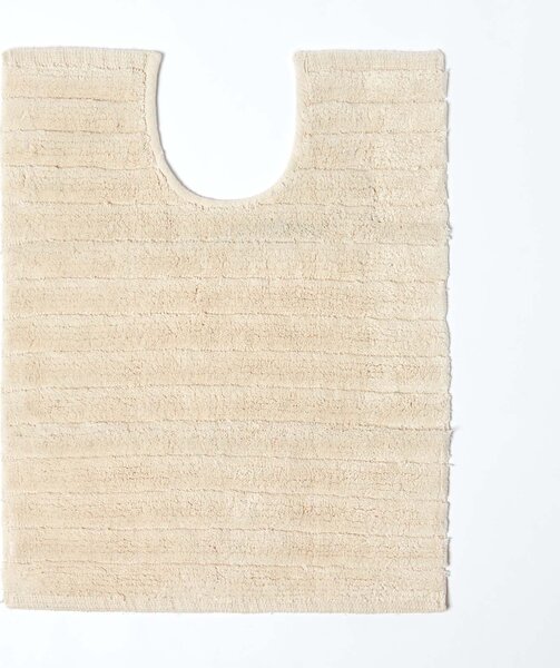 Homescapes Cream Ribbed Cotton Spa Style Pedestal Mat