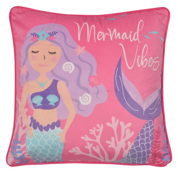 Mermaid Vibes 43cm x 43cm Filled Cushion Pink
