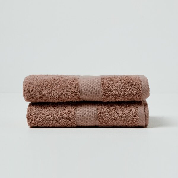 Homescapes Chocolate Hand Towel Set of 2 Turkish Cotton