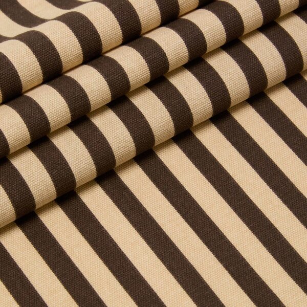 Pure Cotton Chocolate Beige Thin Stripes Curtain Fabric Material