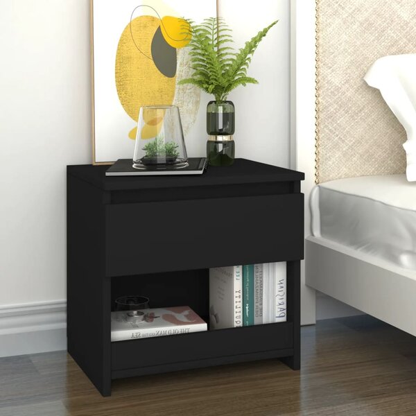 Bedside Cabinets 2 pcs Black 40x30x39 cm Engineered Wood