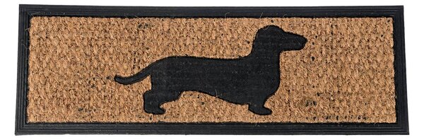 Homescapes Black Dog Silhouette Non-Slip Coir Doormat