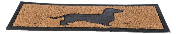 Homescapes Black Dog Silhouette Non-Slip Coir Doormat